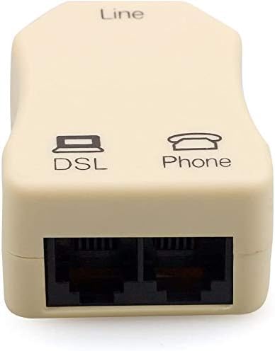 URBEST In-line DSL Splitter Adapter with Noise Filter for Telephone Phone Fax Accessory (2, Beige)