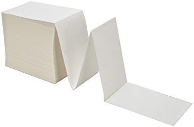 MFLABEL Fanfold 4" x 6" Direct Thermal Labels White Perforated Shipping Label,32 Stacks,Total 32000 Labels