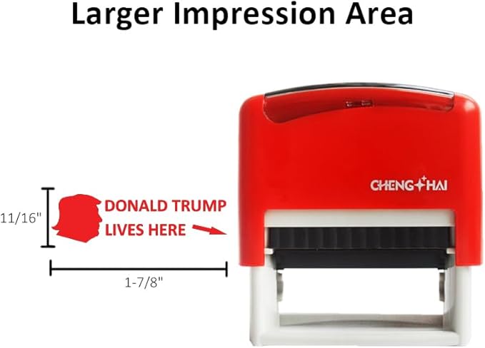 Donald Trump Lives Here Stamp Trump Merchandise Merch Gift Office Novelty Self Inking Stamp for Money