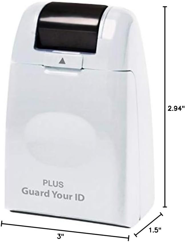 The Original Guard Your ID Identity Protection Security Prevention Stamp Wide Roller (White) IS-500CM