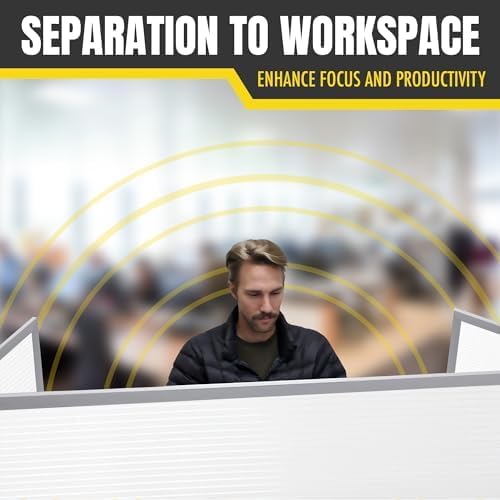 OBEX Polycarbonate Office Desk Mounted Privacy Screen Adjustable Table Top Panel Divider, Universal Aluminum Bracket-USA Made, 18" x 42", White