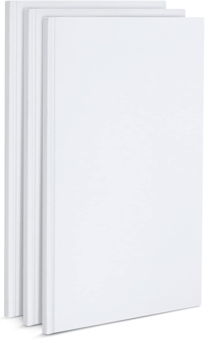 3 Pack 7x10 inch White Blank Hardcover Books for Kids to Write Stories, Unlined Scrapbook and Journal - 18 Sheets/36 Pages Each