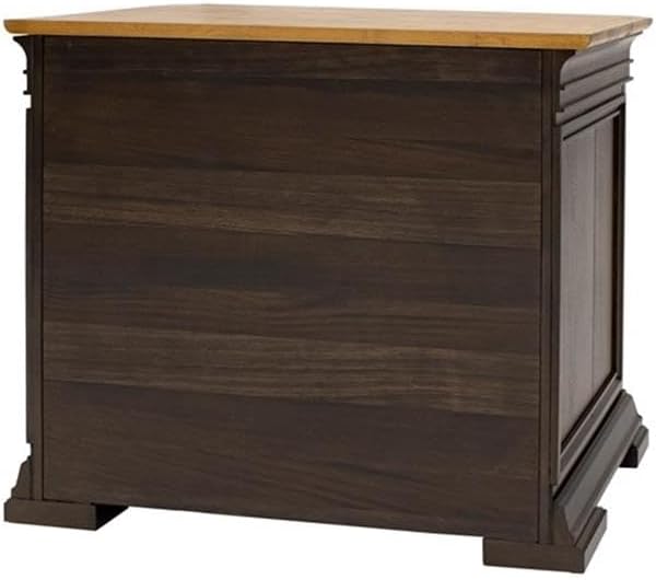 BOWERY HILL Executive Lateral File with Solid Wood Plank Top in Brown