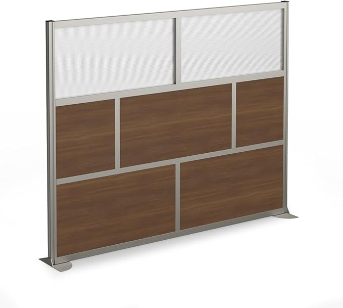 NBF Office Partitions - Cubicle Privacy Panel Wall Divider - Modern Room Separator with Quick Assembly - Indoor Laminate Free Standing Portable Room Divider Panel - 76" H x 96" W (Gray)
