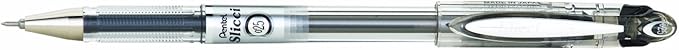 Pentel Arts Slicci Extra Fine Gel Pen, (0.25mm), Black Ink, Box of 12 (BG202-A)