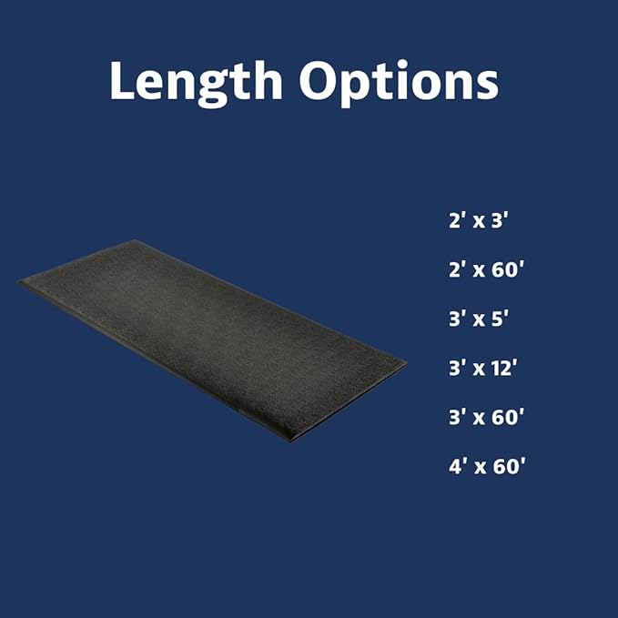 Notrax 411 Sof-Tred™ 3' x 12' x 9/16" Anti Fatigue Mat, Enhanced Slip Resistance with Beveled Edges and Pebbled Surface, Ideal for Industrial and Commercial Workplaces, Black, 411S4312BL