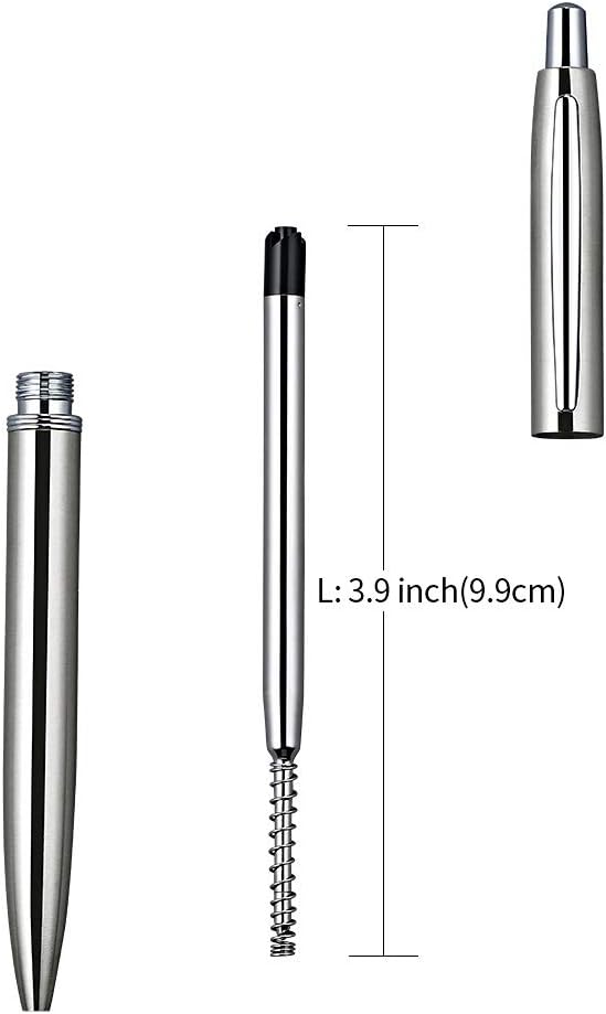 ChaoQ,Black Ink Refills (6pcs), Replaceable Ballpoint Pen Refills, 1mm Medium Tip - Black