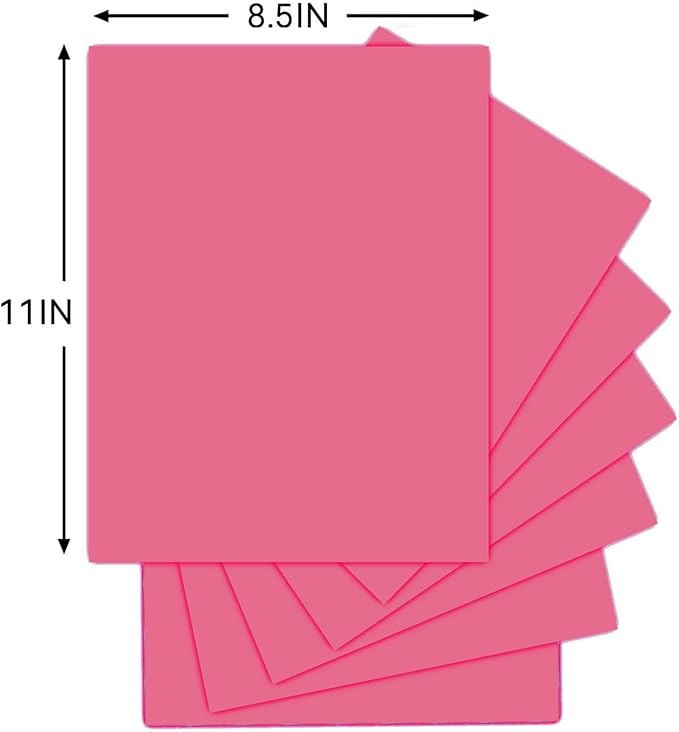 25Sheets Dark Pink Cardstock Paper, 8.5 x 11 Card stock for Cricut, Thick Construction Paper for Card Making, Scrapbooking, Craft 90 lb / 250 gsm (Dark Pink)