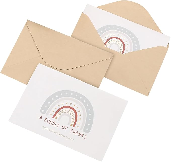 Baby Shower Thank You Cards with Envelopes, 30 Pack, Baby Girl Shower, Baby Boy Shower, Gender Neutral, Baby Shower Thank You Notes, Baby Shower Cards, Baby Thank You Cards for Girl, Baby Thank You