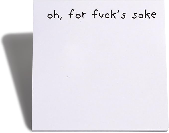 Fresh Outta Fucks Pad and Pen Funny Sticky Notes and Pen Set White Elephant Gift Novelty Pen Funny Desk Accessory Fun Gifts for Friends (B-Set 2 Pen+4 Notes)