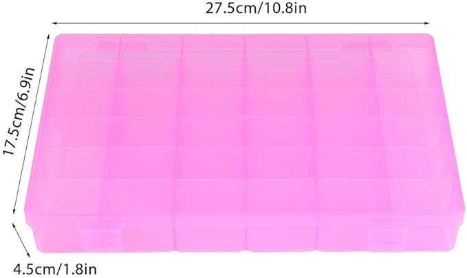 Asixx Rubber Band Storage Box, 36 Slots Plastic Case Rubber Band Earrings Storage Box for Home Organizer Storage Box Rubber Band Storage Box(Pink)