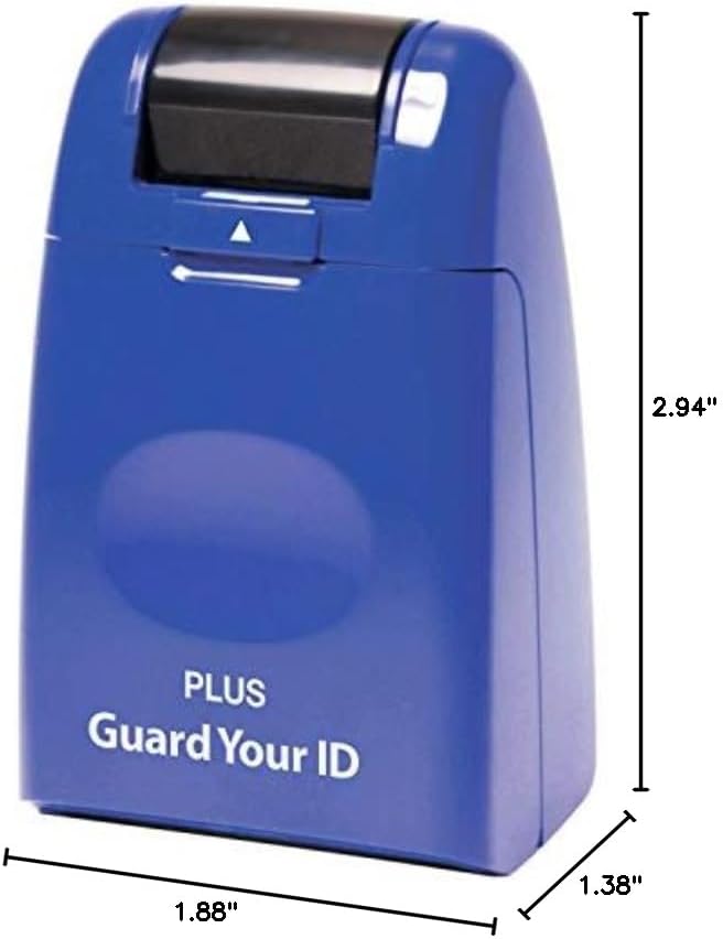 Guard Your ID Identity Protection Security Prevention Stamp Roller (Blue)