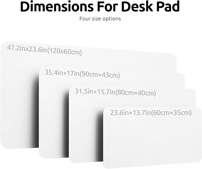 YSAGi Leather Desk Protector, Office Mat, Large Mouse Mat, Non-Slip PU Leather Blotter, Laptop Desk Pad, Waterproof Writing Pad for Office and Home (White, 47.2" x 23.6")
