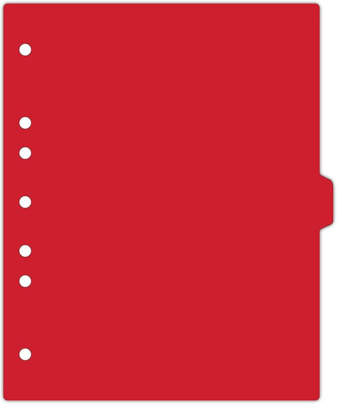 Carstens - Heavy Duty Plastic Ring Binder Dividers, Side Tab, 1/9 Cut, Tab 5 Position, US Letter, Red, Pack of 10, (2618-05) - Ideal Medical Chart Dividers or Index Tabs for 3 Ring Binders
