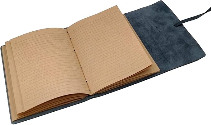 Blue Notebook Journal - Genuine Leather Journals for Writing Small Size Diary 5.5x7.5 Inch, Notepad For Man and Women, Gifts,Work,Travel Dark Blue