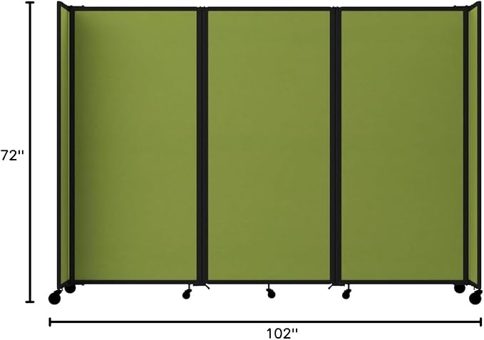 Versare Room Divider 360 Portable Wall Partition | Folding Panels | Large Freestanding Divider | Locking Wheels | Temporary Room Separator