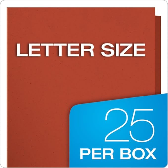 Oxford Earthwise by Oxford Twin Pocket Folders, Letter Size, Red, 25 per Box (78511)