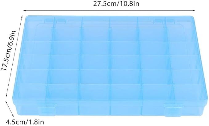 Asixx Rubber Band Storage Box, 36 Slots Plastic Case Rubber Band Earrings Storage Box for Home Organizer Storage Box Rubber Band Storage Box(Blue)
