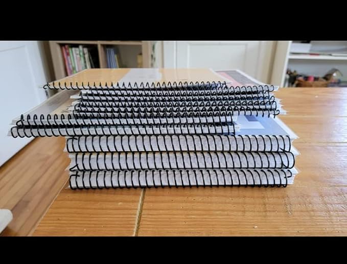 Plutreas 100 Pack Plastic Spiral Binding Coils, 4:1 Pitch, Spiral Binding Spines for Office Documents, Engineer Papers, Business Projects (12mm (90 Sheet Capacity))