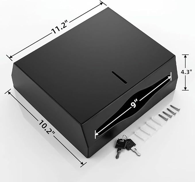 Comercial Paper Towel Dispenser Wall Mount, Stainless Steel Hand Towel Dispenser with Lock, Trifold/C Fold Paper Towel Holder for Bathroom Kitchen Office Public Places, Large Capacity Tissue Holder