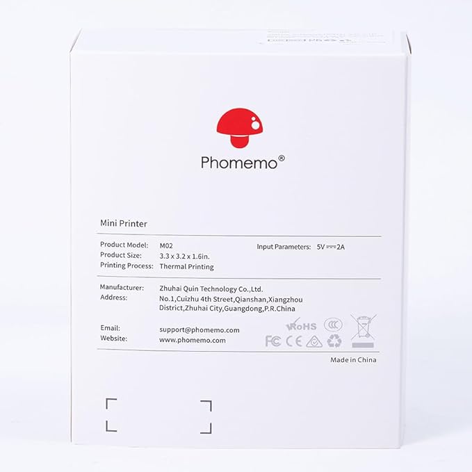 Phomemo Mini Sticker Printer- Mini Printer Sticker Maker Machine M02, Print Pods Suitable for Creative DIY, Diaries, Photos, Study Notes, Portable Thermal Inkless Label Maker for Home/Travel, Pink