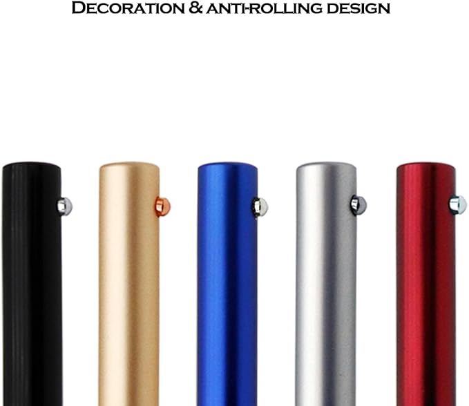 DUNBONG Retractable Metal Gel Pen, 0.5mm Medium Point Ballpoint Pens, Black Gel Ink (Red)