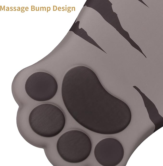 Ergonomic Mouse Pad with Wrist Rest,Cute Cat Paw Mousepad Wrist Support,Comfortable Massage Design Computer Pain Relief Mouse Pad with Non-Slip PU Base for Desk Laptop Gaming Office,Brown