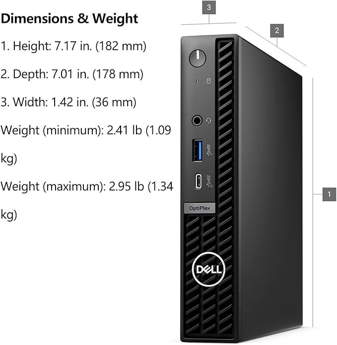 Dell Mini PC Computer, OptiPlex 7020 Micro Desktop pc for Bussiness & Home, Intel 6-Core i5-12500T (Beat i7-11700T), 16GB DDR5 RAM, 512GB PCIe SSD, WiFi 6E, HDMI + 2 DisplayPorts, Windows 11 Pro