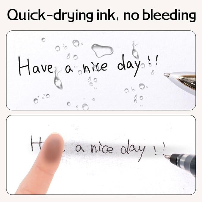 deli Gel Pens, 36 Pcs Retractable Black Ink, 12 Pens with 24 Refills,Medium Point Pen 0.7mm, Smooth Writing, Fast Dry, No Bleed for Journaling Note Taking, Home School Office Supplies
