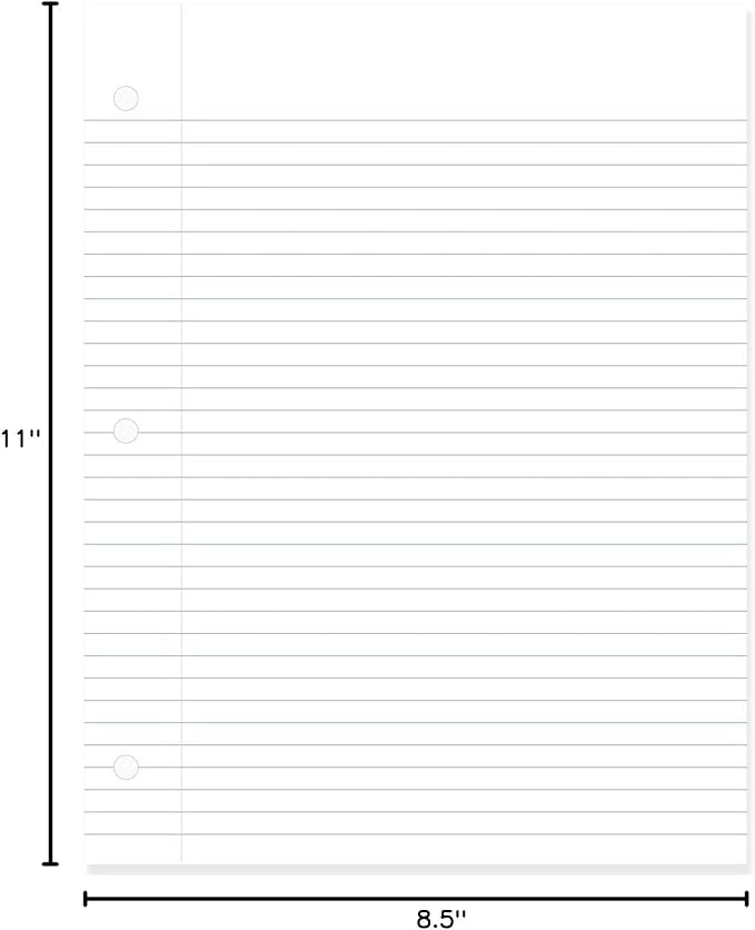 Mead Loose Leaf Paper, Filler Paper, College Ruled, 400 Sheets, 11" x 8-1/2", 3 Hole Punched, 1 Pack (170046-ECM)