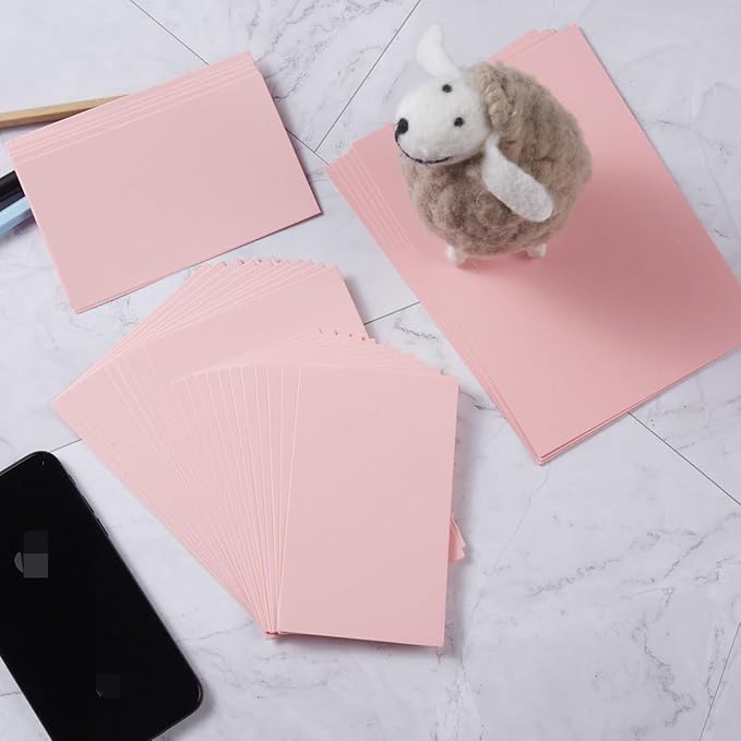 50 Sheets Blank Cardstock Paper 250 GSM Thick Heavy Cards Stock for DIY Art Projects, Card Making, Postcards, Greeting Cards, Birthday Party, Wedding Invitation (Pink, 5x7 inches)