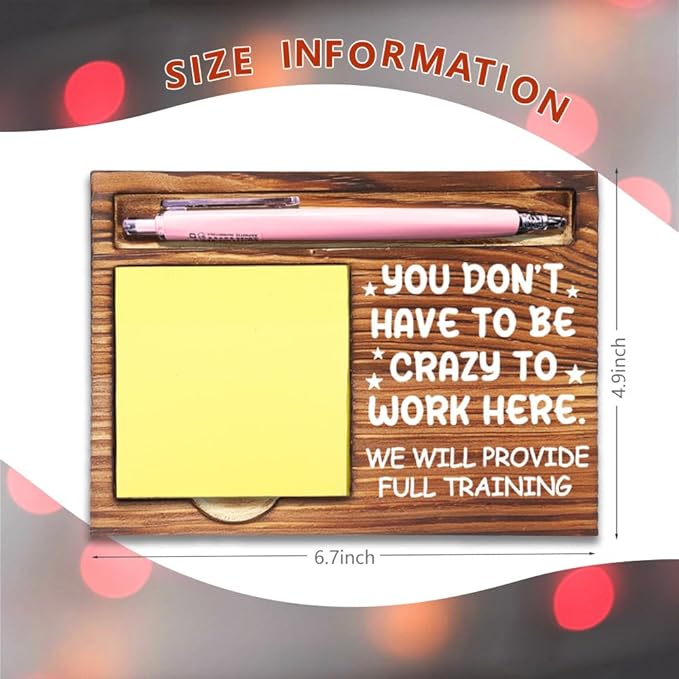 Humor Office Work Gift for Secretary Coworker, Office Gag Gifts for Workplace Banter and Lighthearted Moments, Funny Office Gifts for Coworkers Work Friend Self-Stick Note Pad Holders-DW60