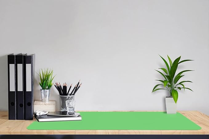 Boutilon Leather Desk Pad 30" x14",Non-Slip Mouse Pad,Office Desk Mat,Waterprooft PU Leather Desk Blotter,Desk Pad Protector,Desk Writing Pad for Home Office Decor (M-Light Green)