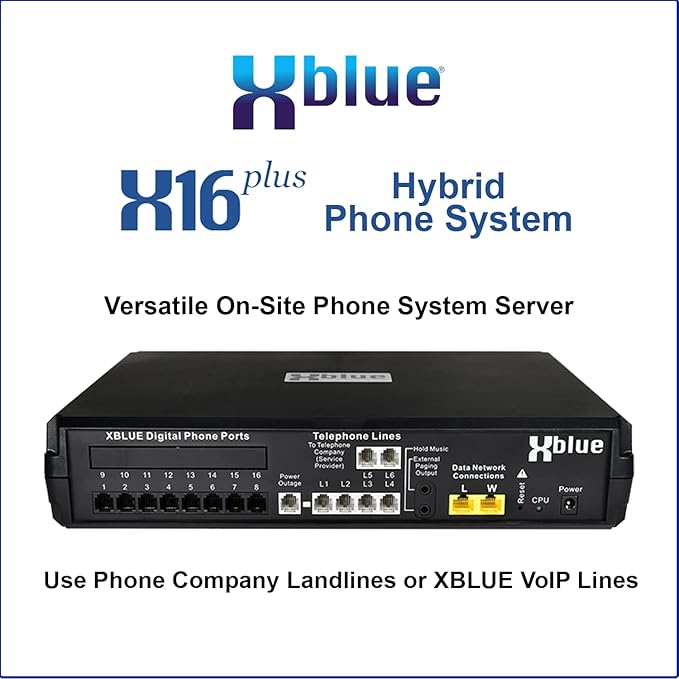 XBLUE X16 Plus VoIP System Bundle with (10) IP9g IP Phones - Including Auto Attendant, Voicemail, Remote Phone Extensions & Call Recording