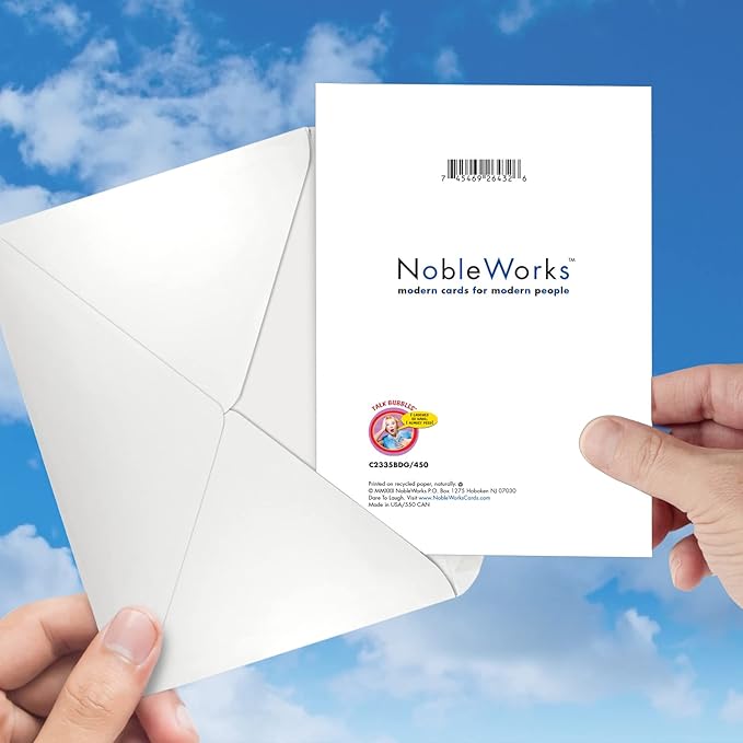 NobleWorks - Humorous Birthday Paper Card with 5 x 7 Inch Envelope (1 Card) Bday Old Enough C2335BDG