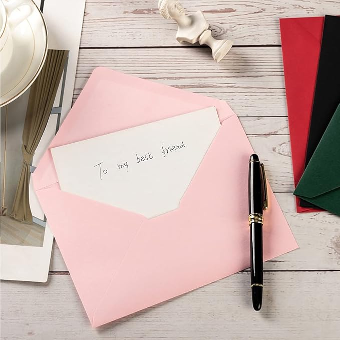 50 Pack A6 Envelopes for 4 x 6 Greeting Cards, Birthday Party, Photos, Baby Shower and Wedding Invitation Cards, 6 1/2 x 4 3/4 Inches (Dark Green)