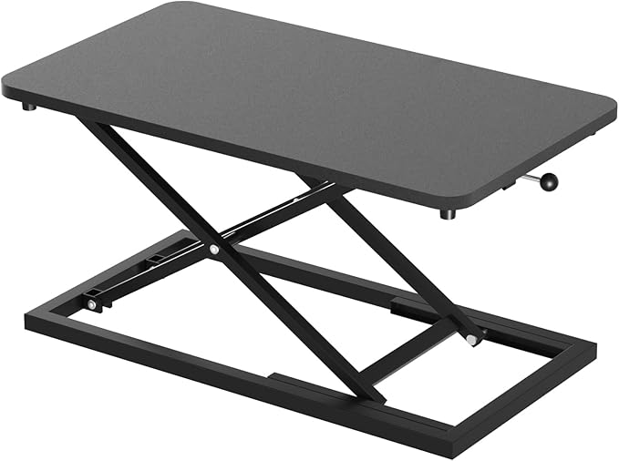 Decoholic Single 24 inch Scissors Lift Keyboard and Mouse Riser, Height Adjustable Standing Desk Converter for Ergonomic Sit Stand Workstations,suitable to hold large/small items (24inch, Black)