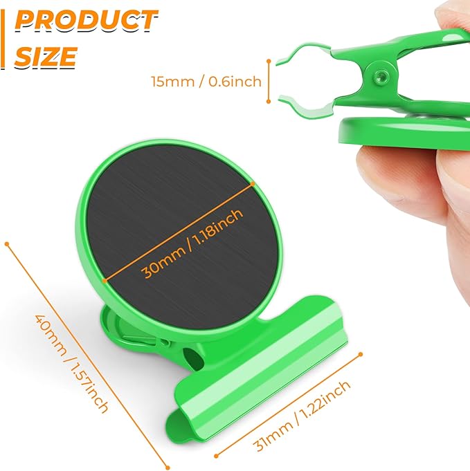 VNDUEEY 20 Pack Magnetic Clips Heavy Duty, Fridge Magnets Refrigerator Magnets, Magnets for Whiteboard, Strong Magnet Clips for Home, Office, Locker (Light Green)