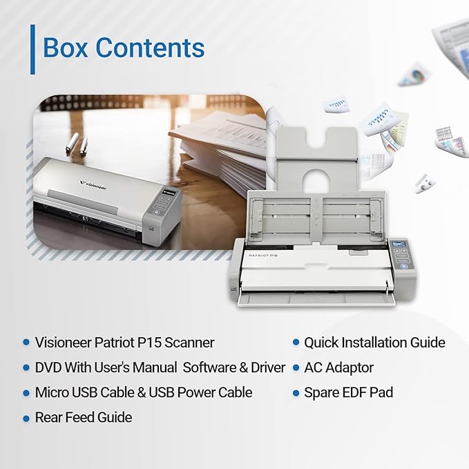 Visioneer Patriot P15 Portable Document Scanner