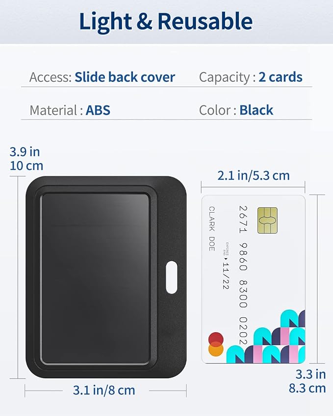 Uniclife 1 Pack Sliding ID Badge Holder Black Horizontal Hard Plastic Case with Clear Window Card Protector Pouch for Office School ID Credit Cards Proximity Key Cards Driver’s Licenses and Passes