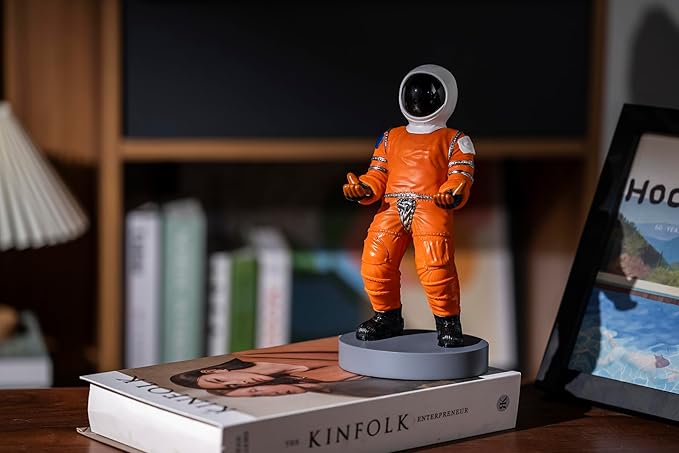 Astronaut Mobile Phone & Pen Holder, Device Stand, Desk Organizer Decorative Pencil Holder(Orange&Black)