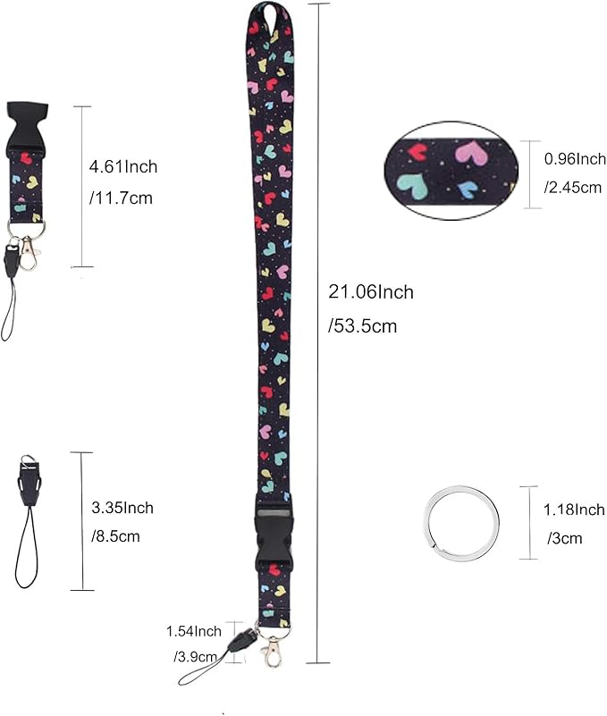 Yiflin Cute Neck Lanyard for Keys, Keychain, Wallet, ID Card Holder, with Quick Release Buckle