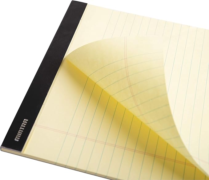 Mintra Office Legal Pads, ((xPremium, 5in x 8in, Narrow (Canary), 36pk (6-6pks)), Narrow Ruled, 50 Sheets per Notepad, Micro perforated Writing Pad, Notebook Paper for School, College, Office, Work