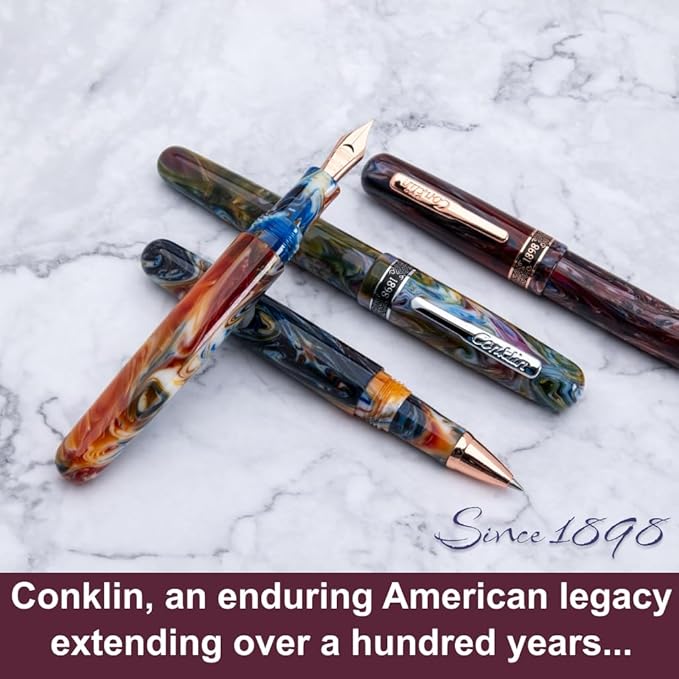 Conklin 1898 Fountain Pen, Misto Purple - Stub Nib | Luxury Writing Instrument with Unique Resin Blend | JoWo Stainless Steel Nib Made in Germany | Ideal for Calligraphy Enthusiasts