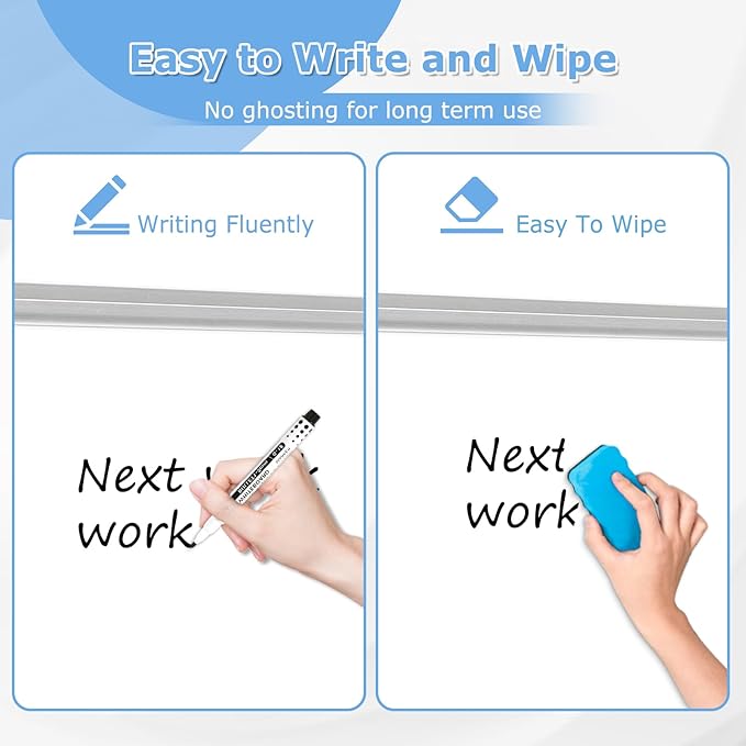 DOLLAR BOSS Foldable Linen Cork Board White Board Combo 48 x 36 in Extra Large Magnetic Whiteboard Dry Erase Bulletin Board Portable Double Sided Aluminum Frame Pin Board for School Office, Grey