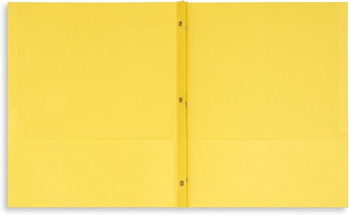 Blue Summit Supplies 100 Two Pocket Folders with Prongs, Designed for Office and Classroom Use, Assorted 5 Colors, 100 Pack Colored 2 Pocket 3 Prong Folders