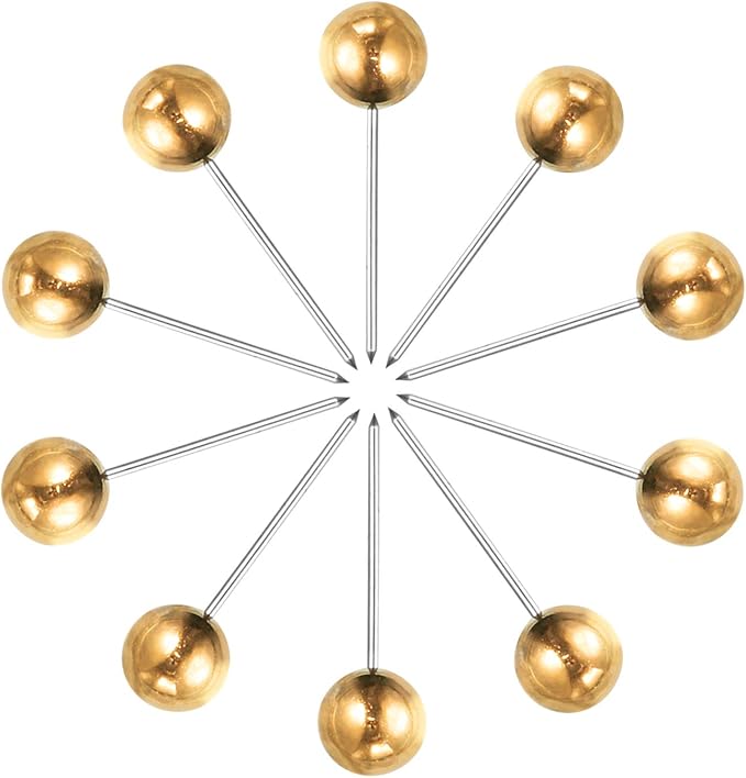 Map Tacks Push Pins Small Size 300 Packs (Gold, 1/5 Inch)