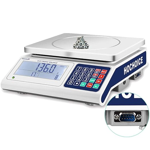 Digital Counting Scales Grams Industrial Scale 33lbs×0.0011lb-15kg x 0.5g High-Precision Electronic Gram Scale with RS232 Port for Connecting Computer or Printer