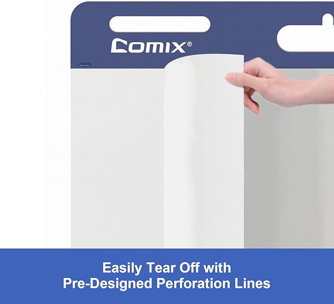 Comix Mini Size Sticky Easel Pad, 15 x 18 Inches Flip Chart Paper for Teachers, Anchor Chart Paper for Office, 30 Sheets/Pad, 24 Pads/Pack