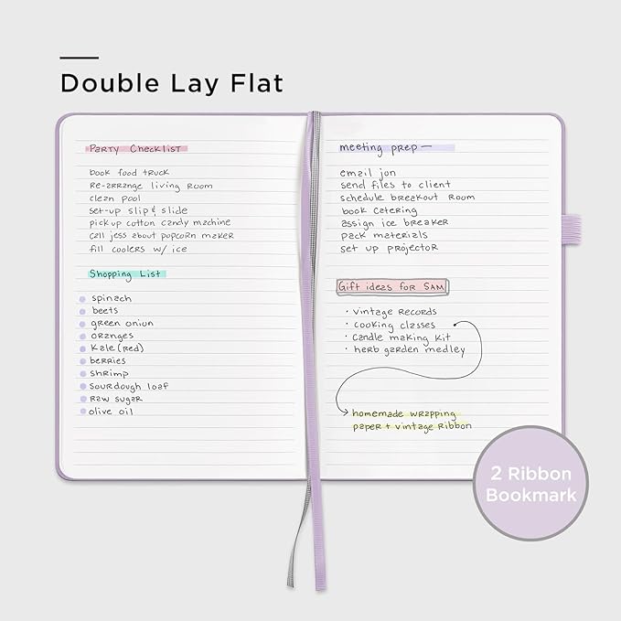 &And Per Se Lined Journal Notebook (5 Packs), 160 Pages, A5 5.7 x 8 inches College Ruled Thick Paper Notebook Journals for Writing, Hardcover Notebooks for Women Men Office School (Lavender)